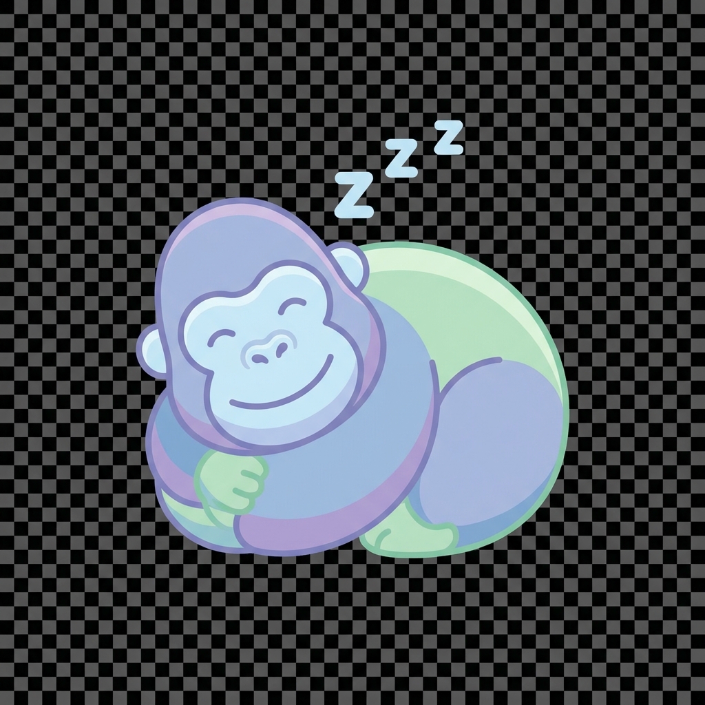 寝ているゴリラ